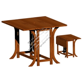 Java Fold Top Table  93Cm